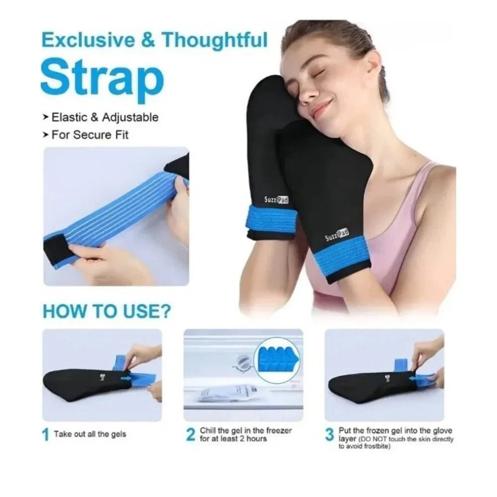 SuzziPad Pink Cold Therapy Socks & Gloves Ice Pack For Chemotherapy S/M <3